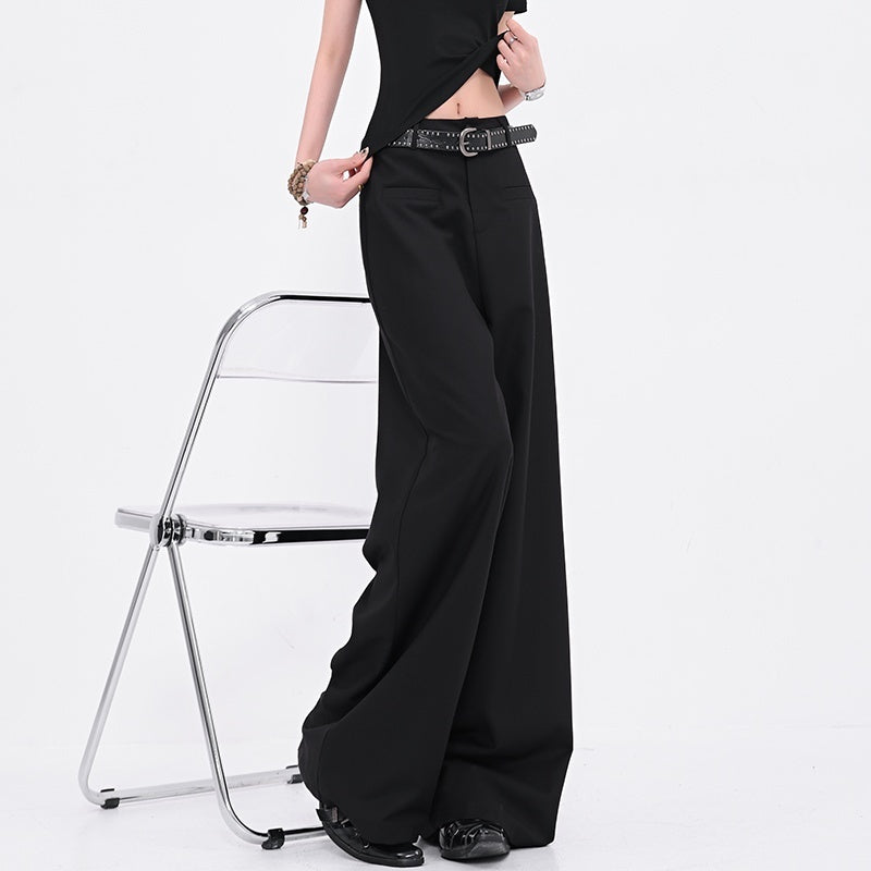 Summer Gray Suit Pants Slimming And Straight Wide-leg Casual Pants