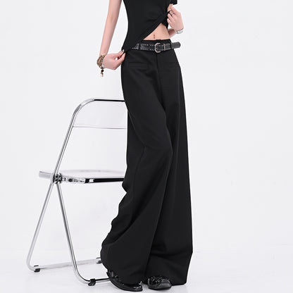 Summer Gray Suit Pants Slimming And Straight Wide-leg Casual Pants