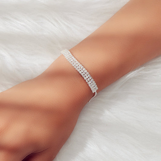 Classic Brilliant Rhinestone Adjustable Slider Tennis Bracelet Party Jewellery-0