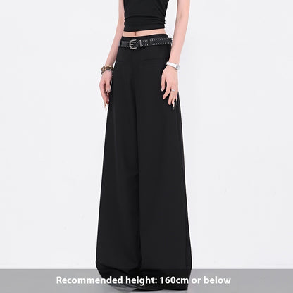 Summer Gray Suit Pants Slimming And Straight Wide-leg Casual Pants