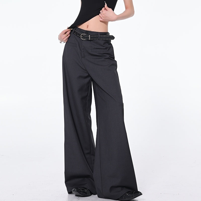 Summer Gray Suit Pants Slimming And Straight Wide-leg Casual Pants