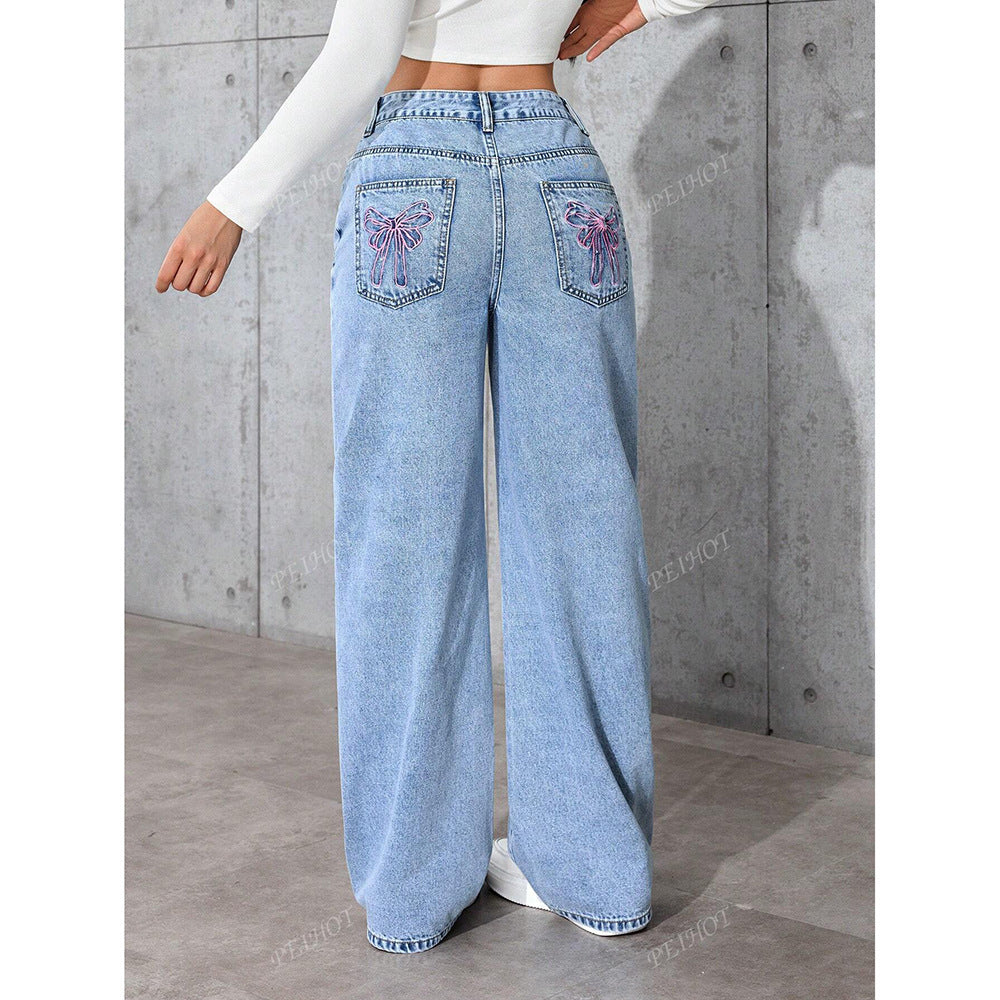 Women's Printed Jeans Summer Loose Trendy
