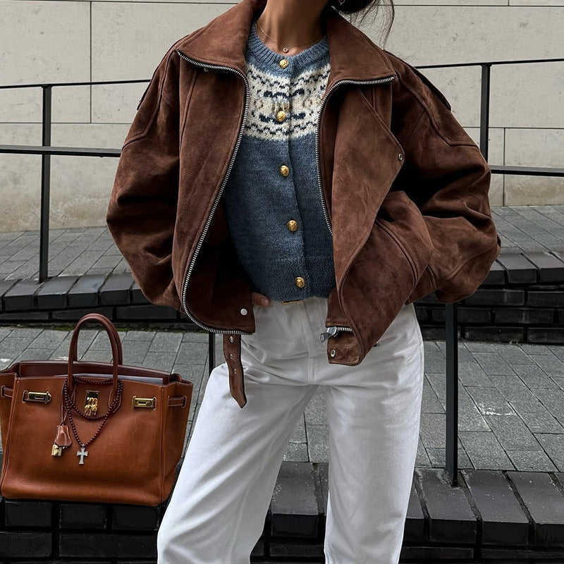 Short Loose Jacket Coat Women-4