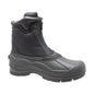 Mens Black Nylon Zipper Winter Leather Boots-0