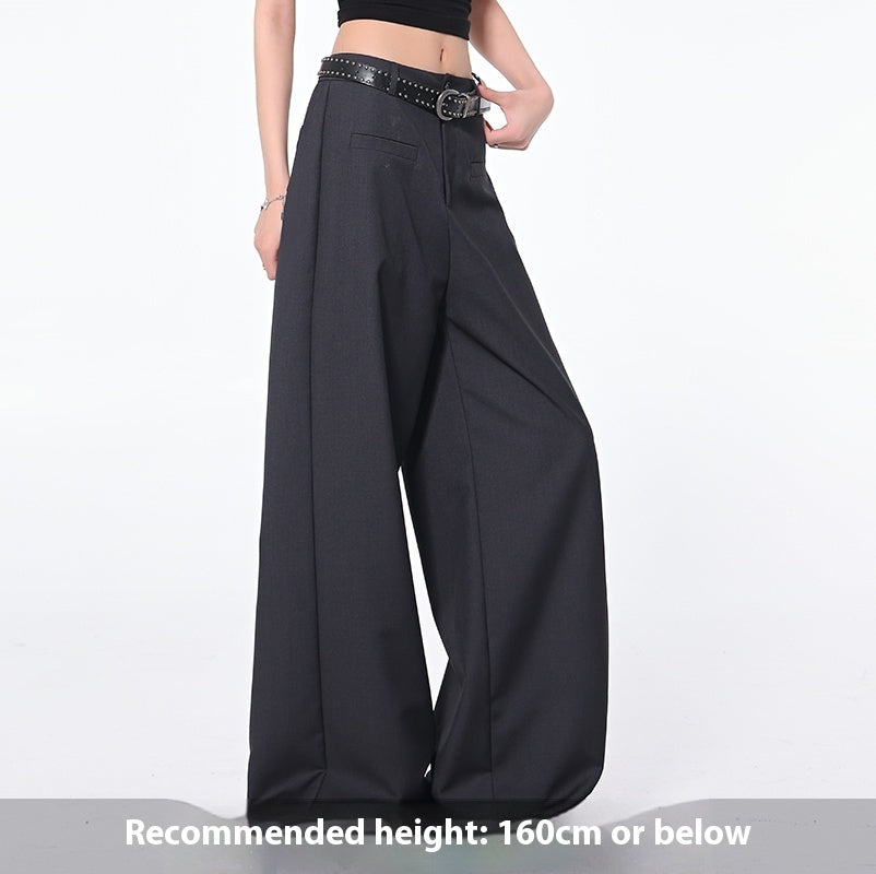 Summer Gray Suit Pants Slimming And Straight Wide-leg Casual Pants