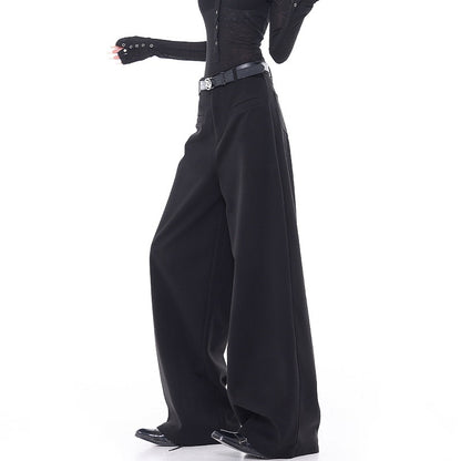 Summer Gray Suit Pants Slimming And Straight Wide-leg Casual Pants