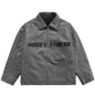 Thick Leather Parkas Men Letter Zipper Pockets Motorcycle Jacket Winter Men Loose Fashion Punk All-match Outwear Unisex-2